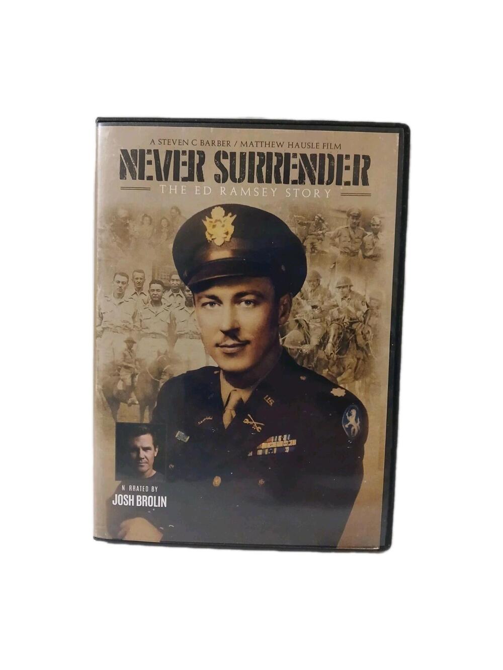 NEVER SURRENDER The Ed Ramsey Story DVD Narrated By Josh Brolin